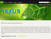 Tablet Screenshot of nexusenergyproducts.com